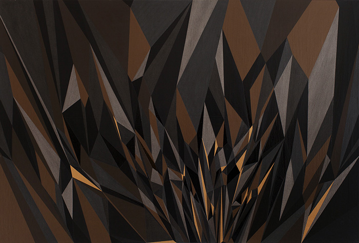 Black Drum Beats, akryl a kovový pigment na plátně, 100 x 140 x 6 cm, 2012
